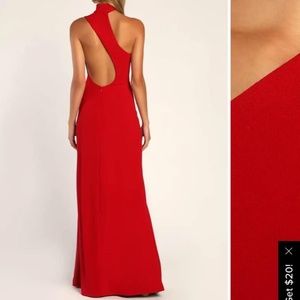 Lulus asymmetrical red formal dress